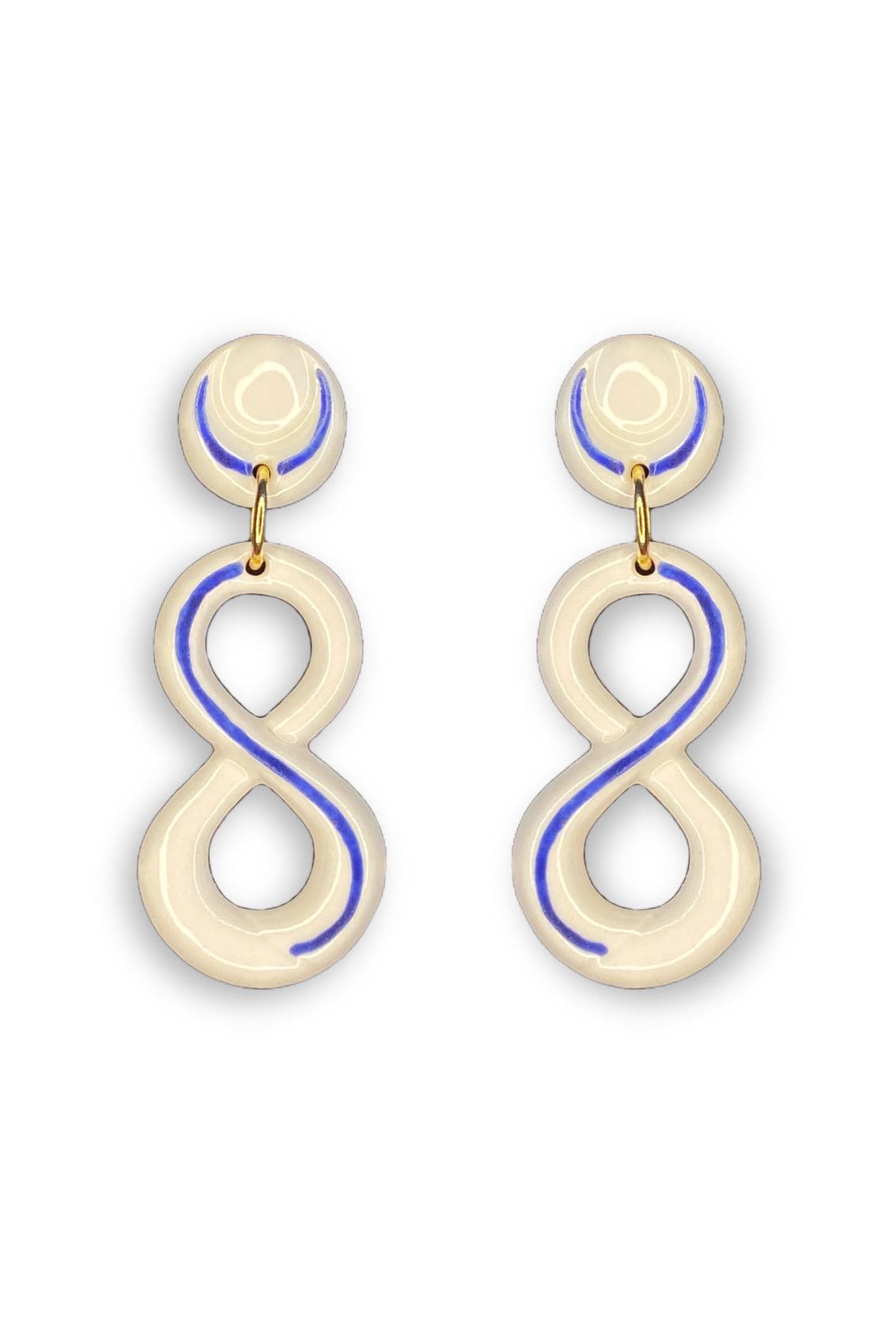 Azul | ESPERANZA | Pendientes artesanales largos hechos a mano en porcelana originales Balarmú