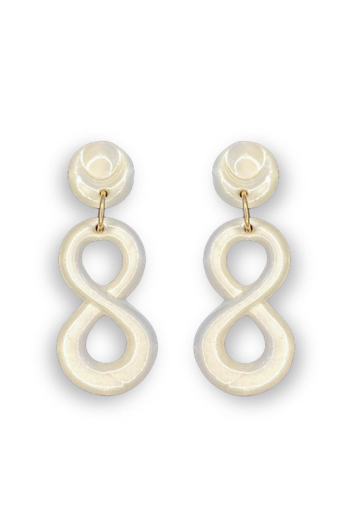 Blanco | ESPERANZA | Pendientes artesanales largos infinito hechos a mano Balarmú