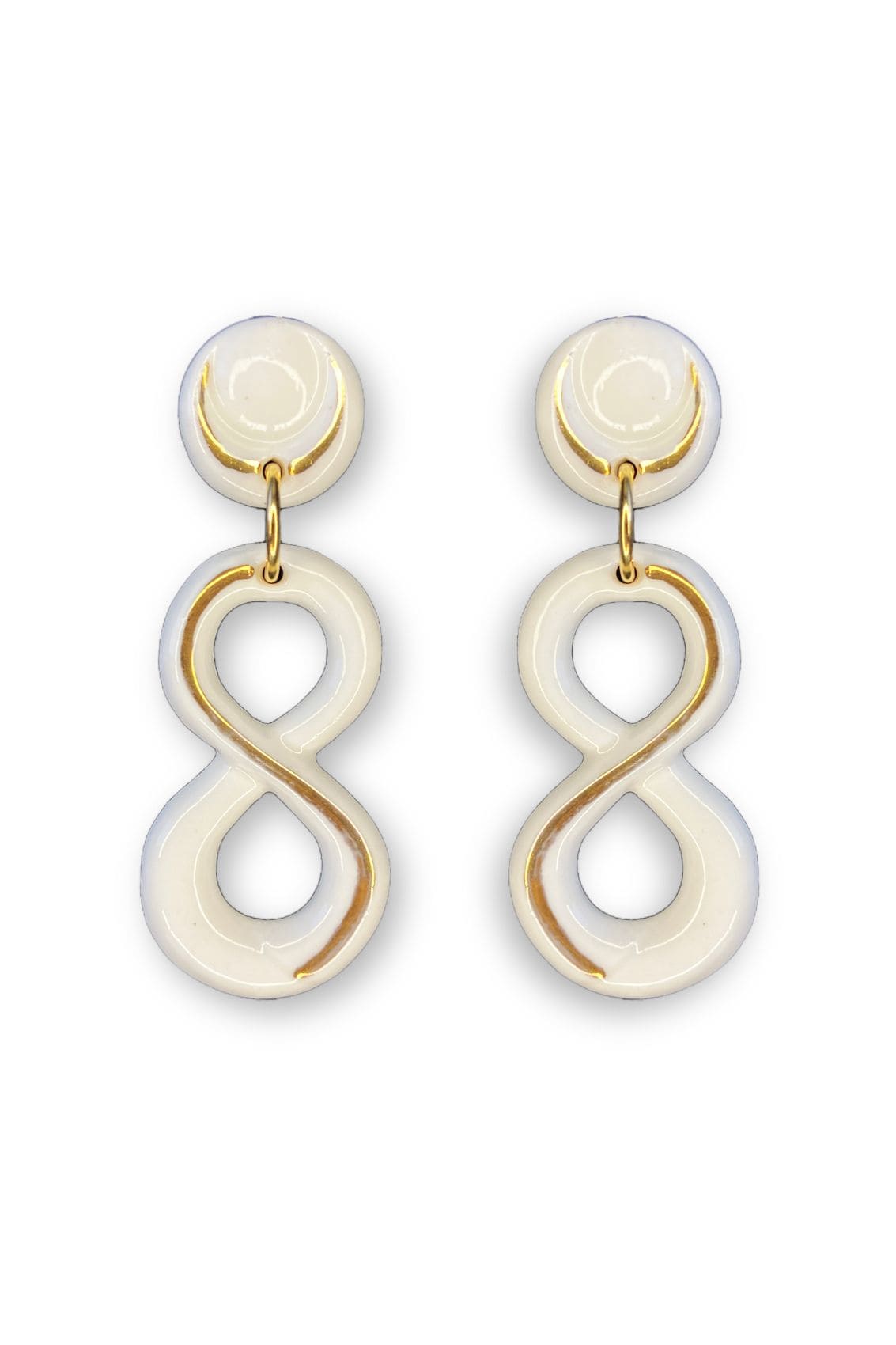 Oro | ESPERANZA | Pendientes artesanales símbolo infinito largos hechos a mano Balarmú