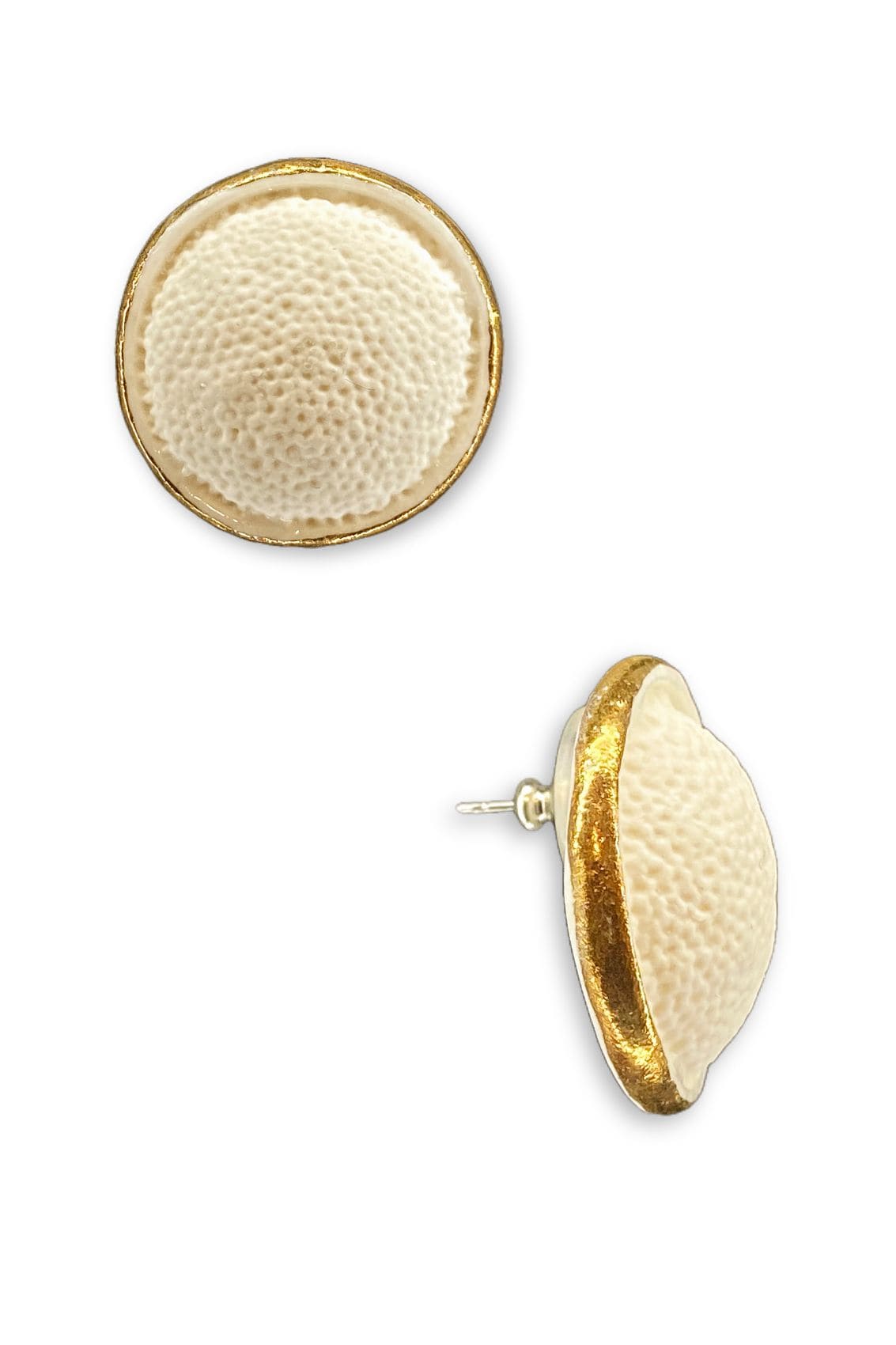 Oro | MADRID | Pendientes de botón artesanales hechos a mano madroño originales Balarmú