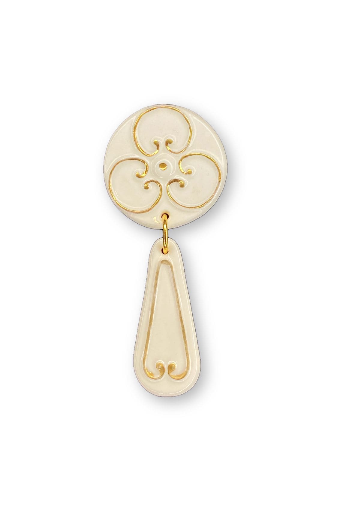 Oro | ULISES | Pendientes artesanales dorados grandes largos hechos a mano Balarmú